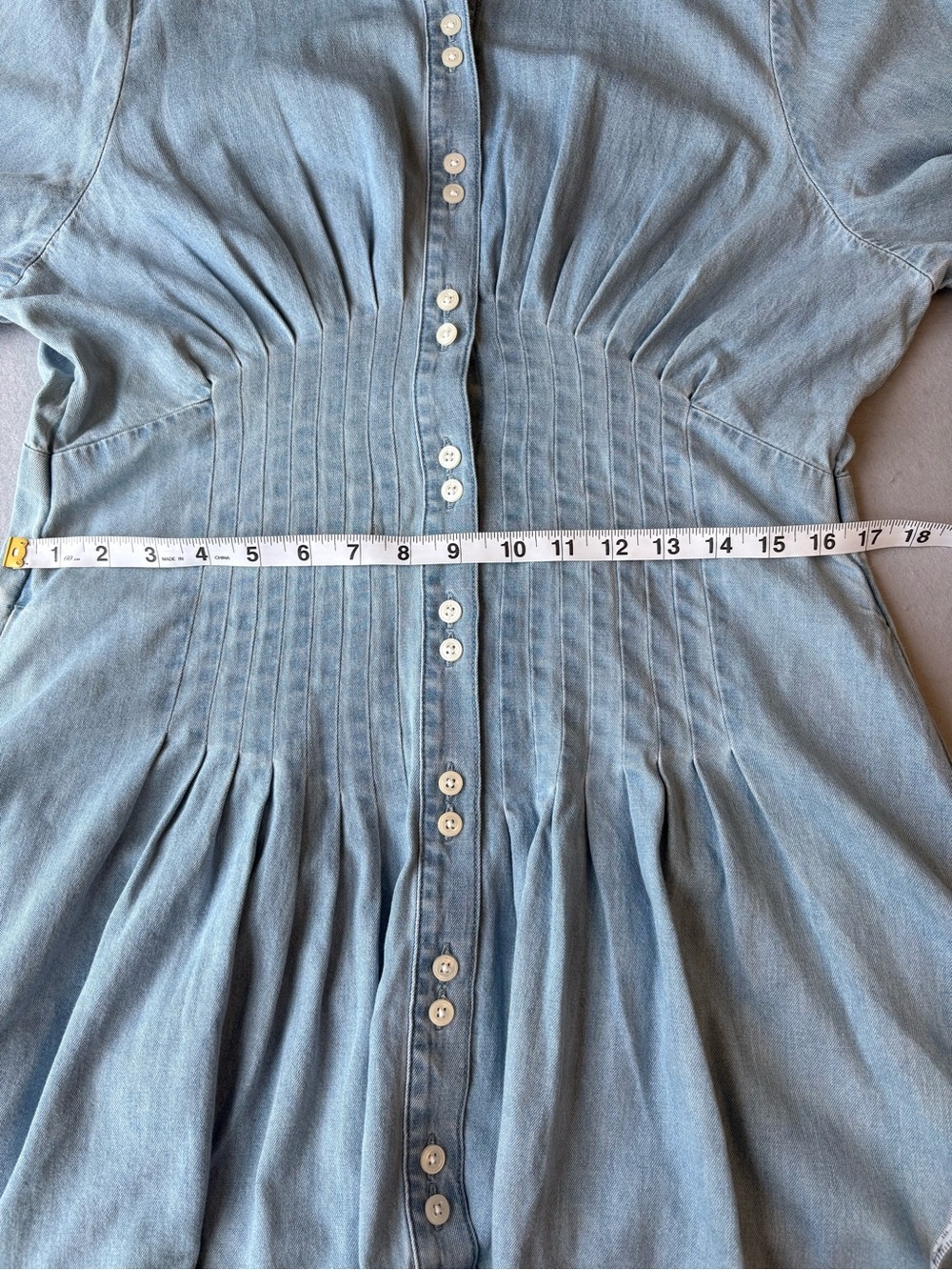 Banana Republic Indigo Light Blue Denim Chambray Pintuck Shirt Dress Size M NWT - Picture 13 of 14